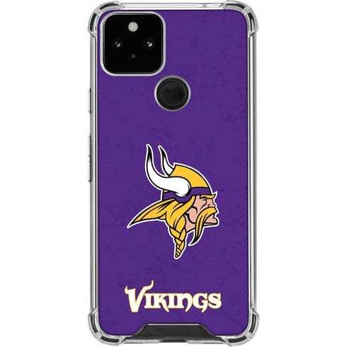 NFL Minnesota Vikings Distressed Google Pixel 5 Clear Case